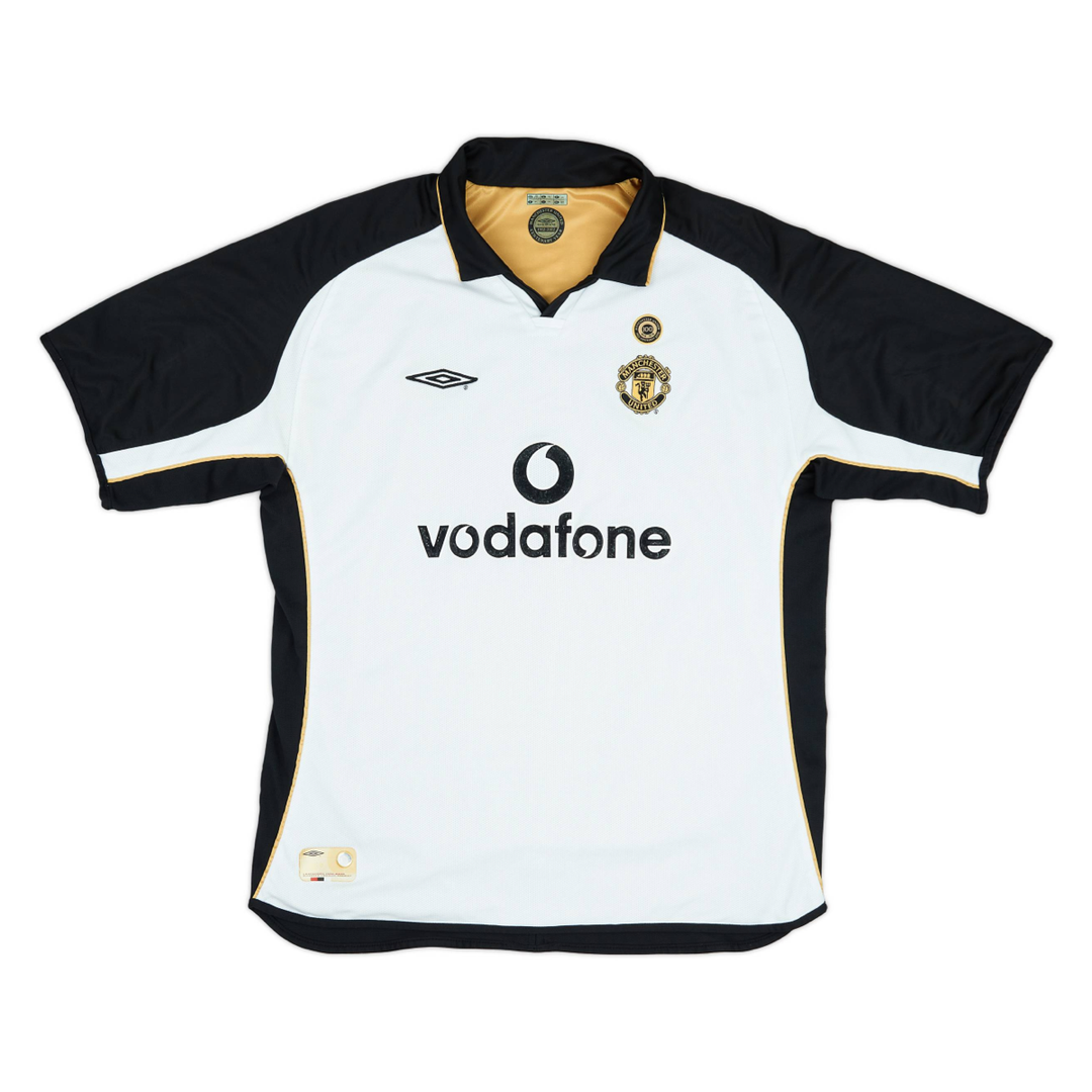 2002-03 Manchester United FC Equipación Especial Blanco Dorado 100 Aniversario