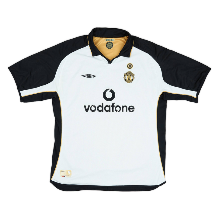 2002-03 Manchester United FC Equipación Especial Blanco Dorado 100 Aniversario